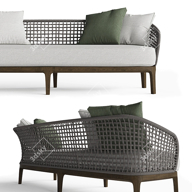 Elegant Lungotevere Sofa by Meroni and Colzani 3D model image 2