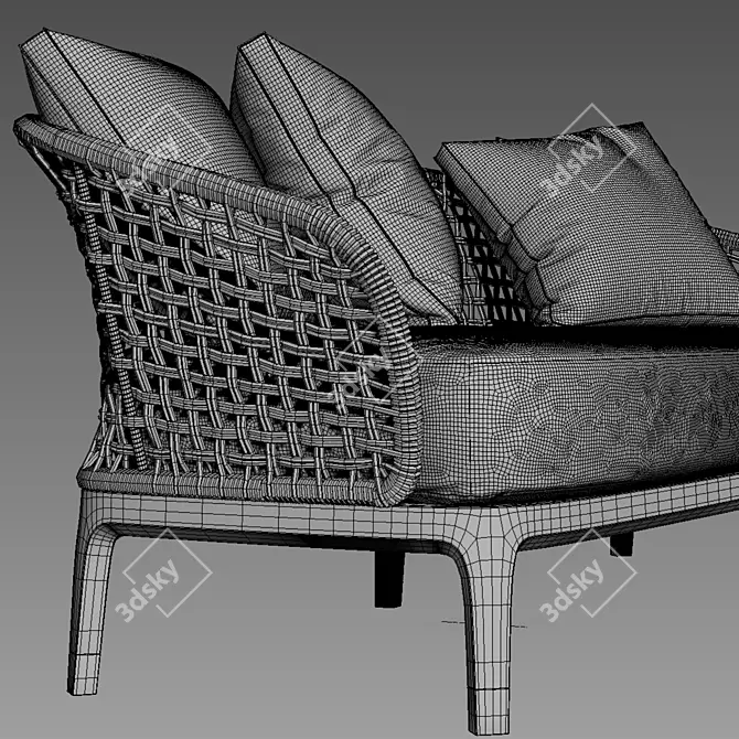 Elegant Lungotevere Sofa by Meroni and Colzani 3D model image 5