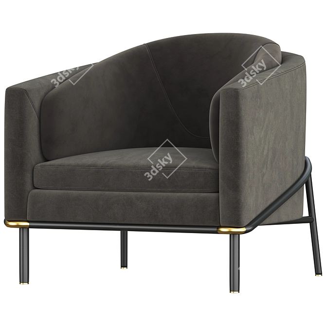 Sleek Minotti Fil Noir Armchair 3D model image 3