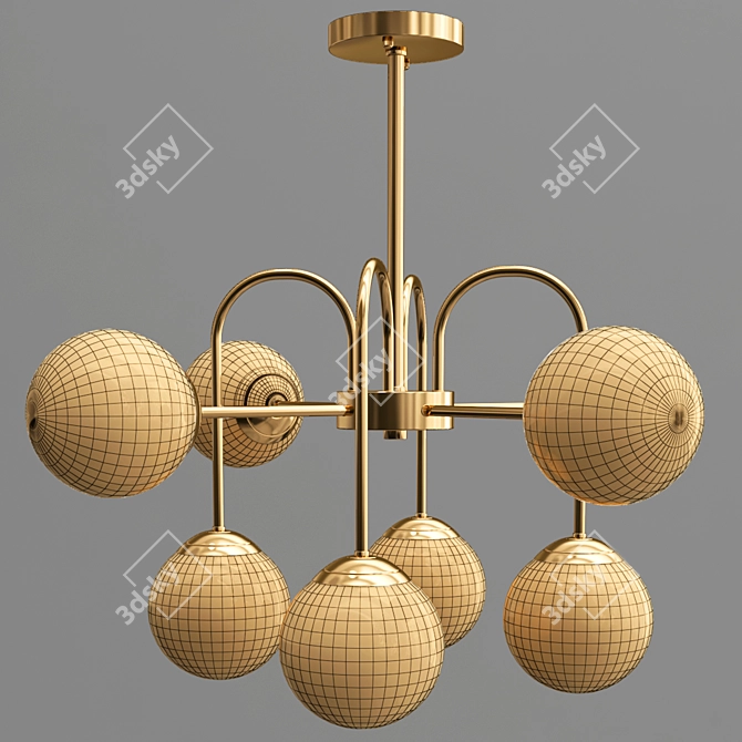 Modern Aozu Sputnik Chandelier - Eight-Light Fixture 3D model image 2