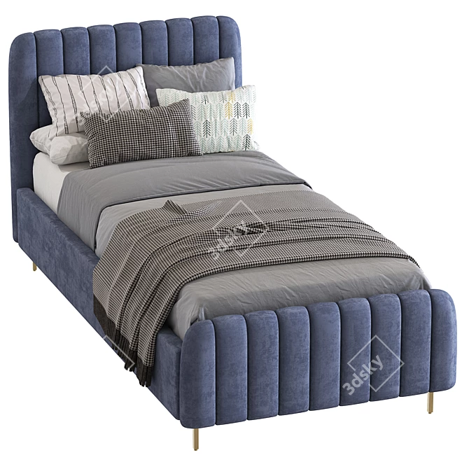 Angela Bed 233 - Elegant Bed with Candelabra Design 3D model image 2