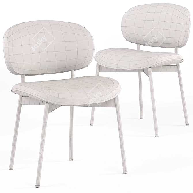 Luz Upholstered Chair: Modern Comfort in 3D 3D model image 4
