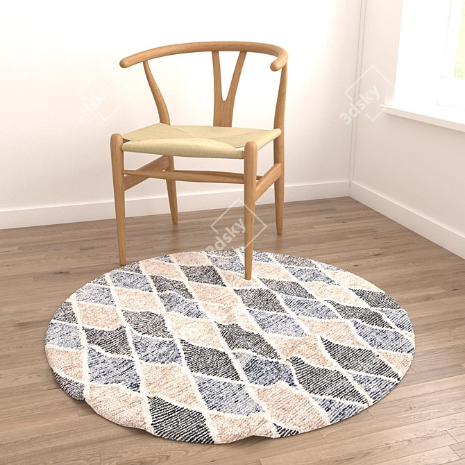 Round Rugs Set: Variety of Designs 3D model image 6