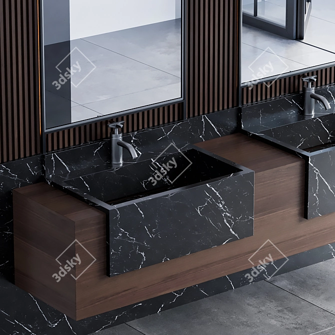 Modern Bathroom Furniture Set 3D model image 2