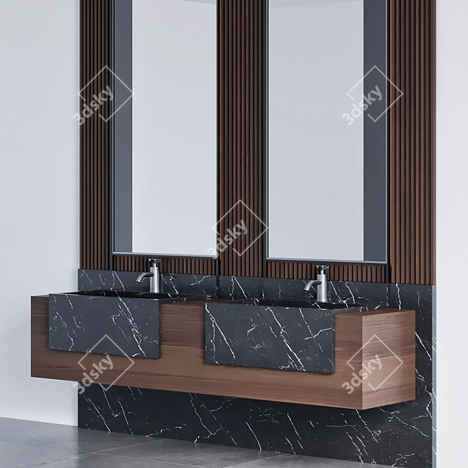 Modern Bathroom Furniture Set 3D model image 3