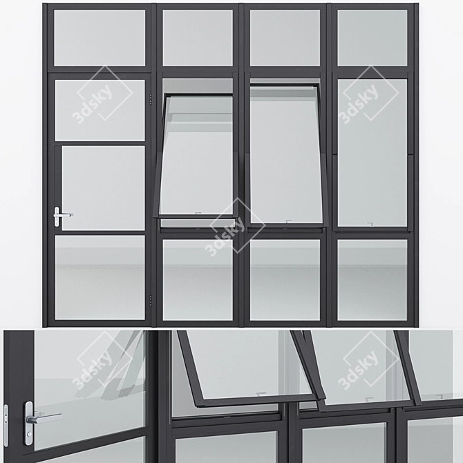  Sleek Aluminum Door 16  3D model image 1