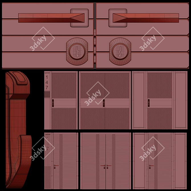 Modern Technology Premium Door 3D model image 2