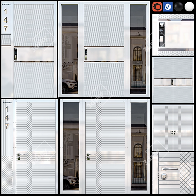 Modern Technology Premium Door 3D model image 3