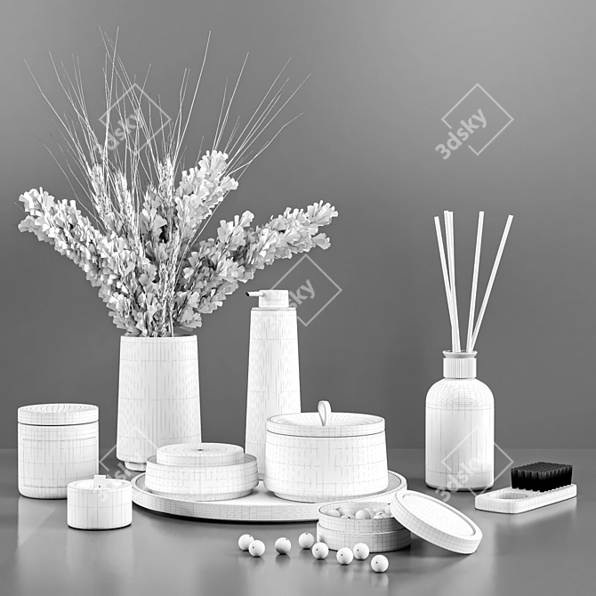 Sleek Bathroom Accessory Set: Perfect for Interior Design 3D model image 5