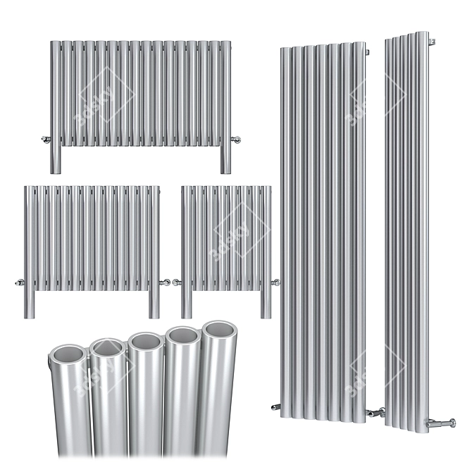 Sleek Steel Heating Radiator 3D model image 1