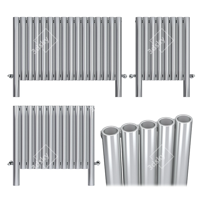 Sleek Steel Heating Radiator 3D model image 2