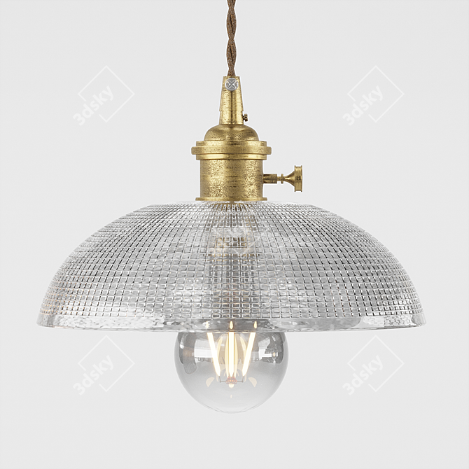 Rustic Glass Pendant Lights: Vintage Charm 3D model image 2