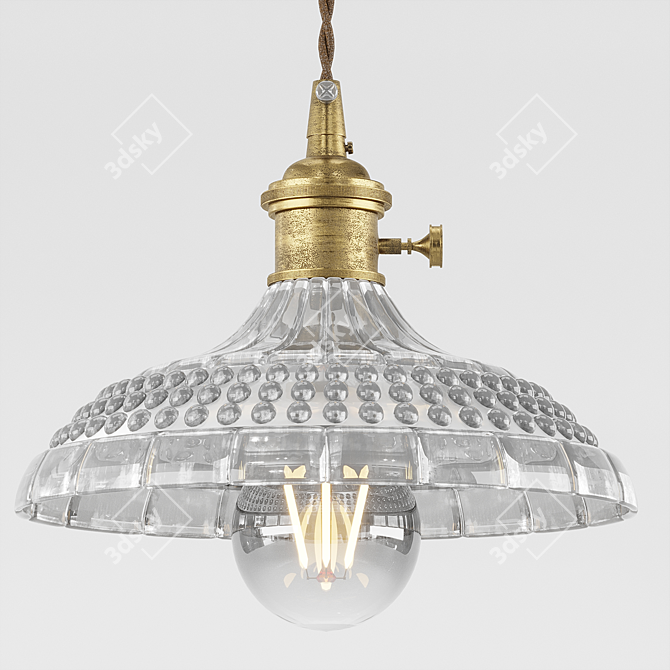 Rustic Glass Pendant Lights: Vintage Charm 3D model image 3