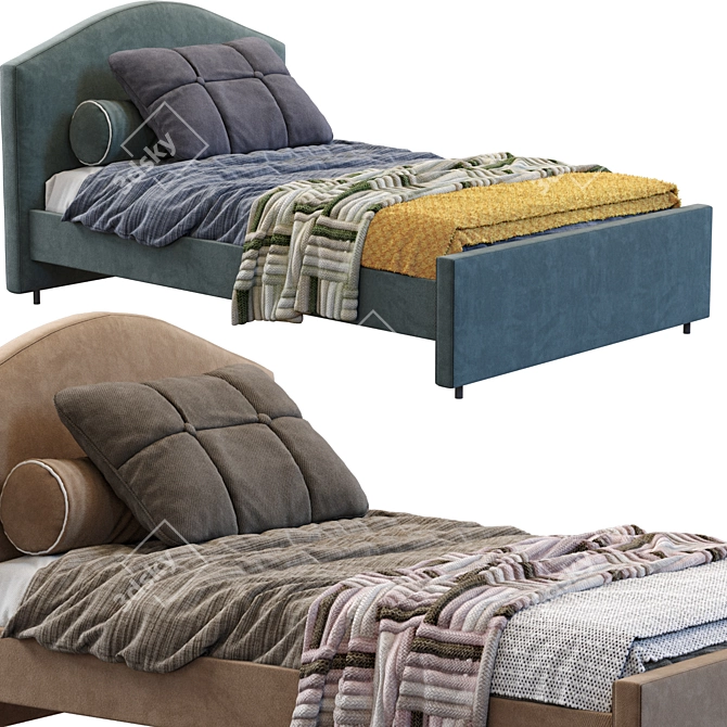 Modern Hauga Bed: Stylish and Versatile 3D model image 1