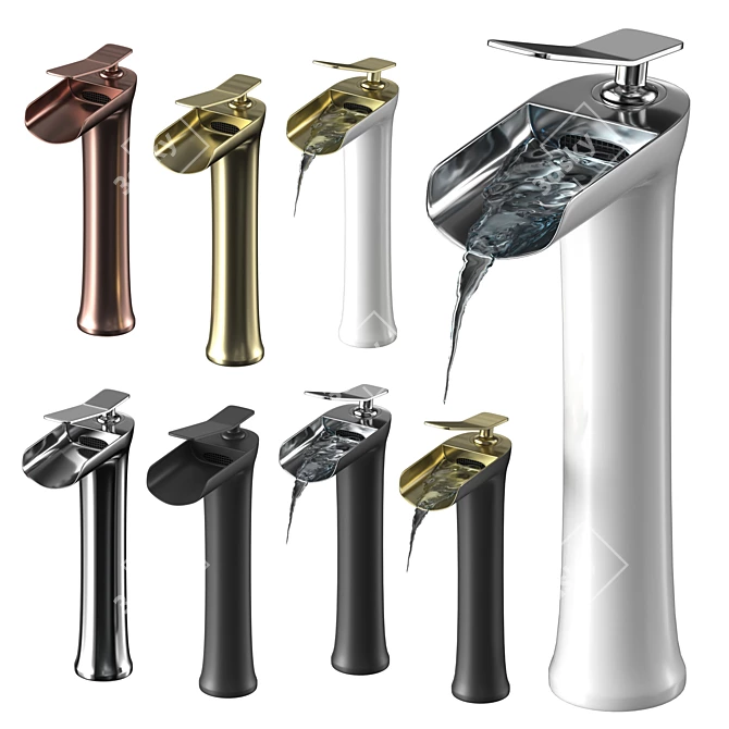 Waterfall Single Handle Faucet 3D model image 2