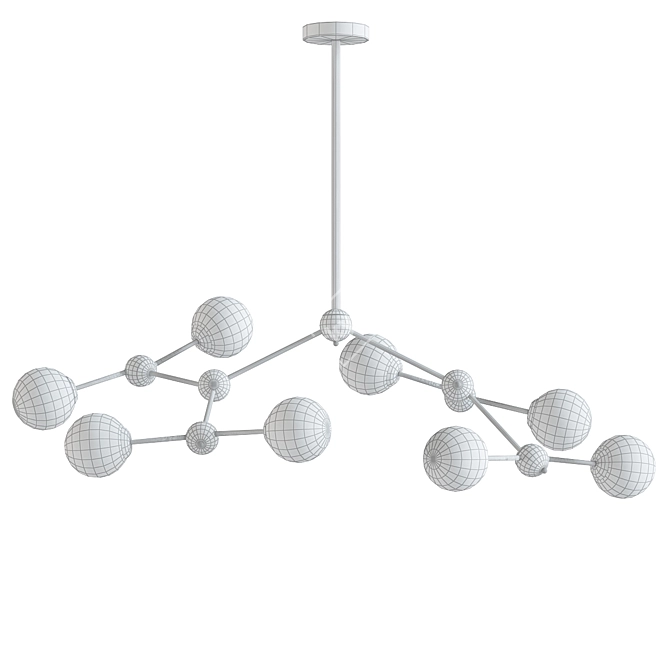 Modern Birmingham 8-Light Linear Chandelier 3D model image 2