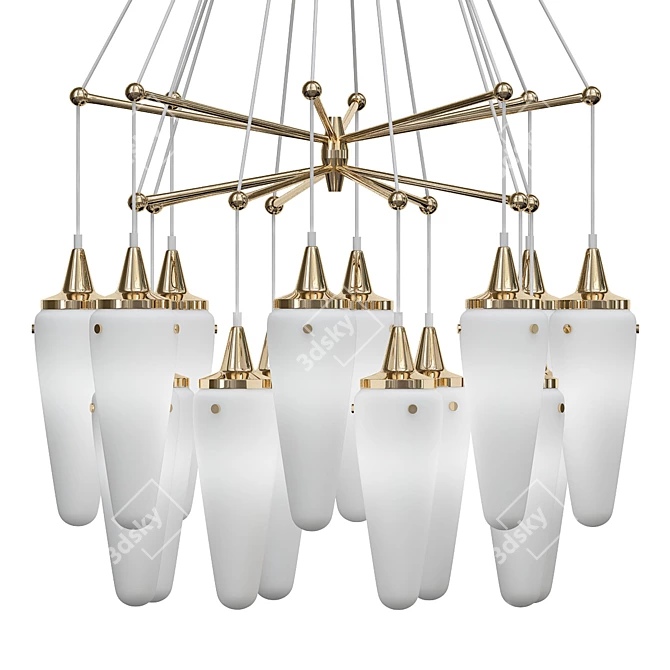 Sleek Nordic Chandelier by Hans-Agne 3D model image 1