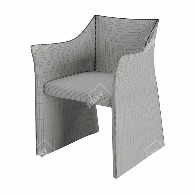 Sartorial Leather Cap Chair 3D model image 3