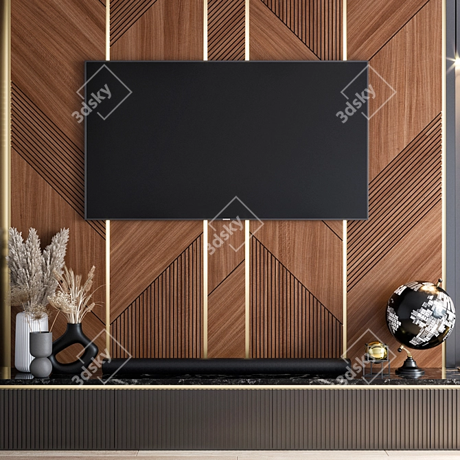 Sleek TV Wall Mount Solution 3D model image 4