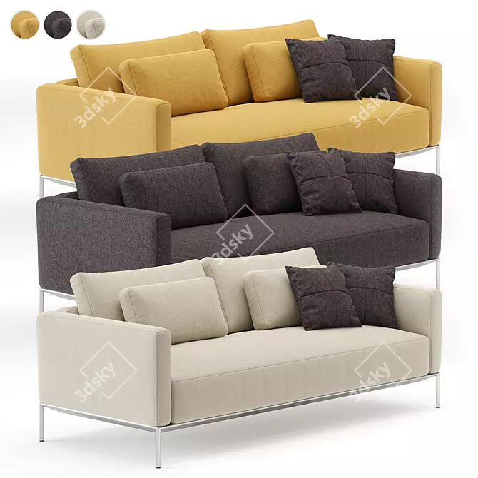 Horm Dizzy Sofa C: Stylish Modular Seating 3D model image 5