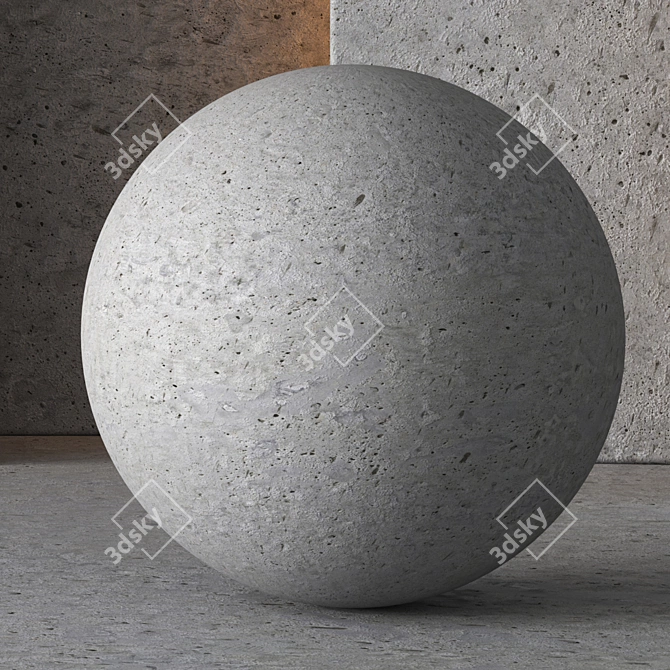 Seamless Gray Concrete Texture 3D model image 2