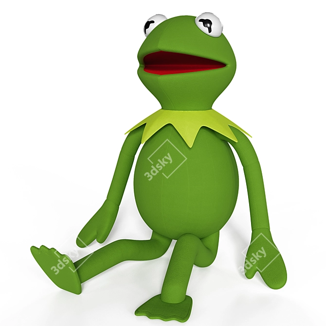 Cuddly Kermit Plush Toy 3D model image 1