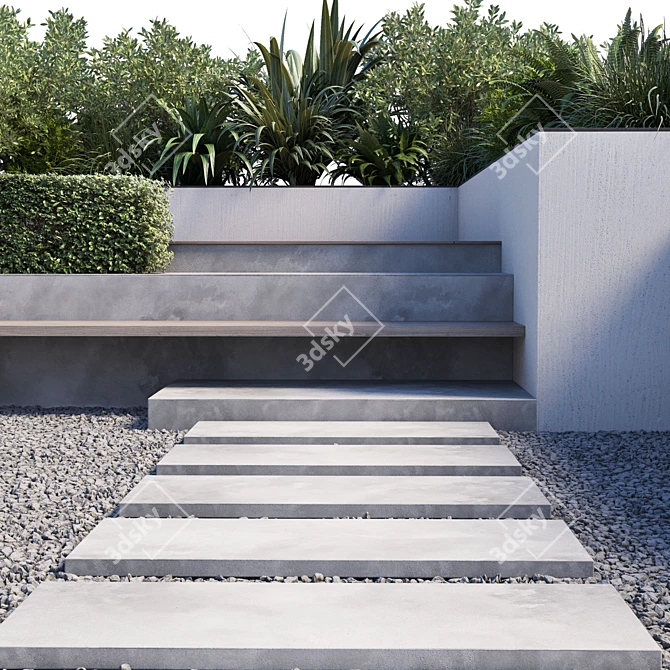 Urban Green Bench: Modern Outdoor Furniture 3D model image 3