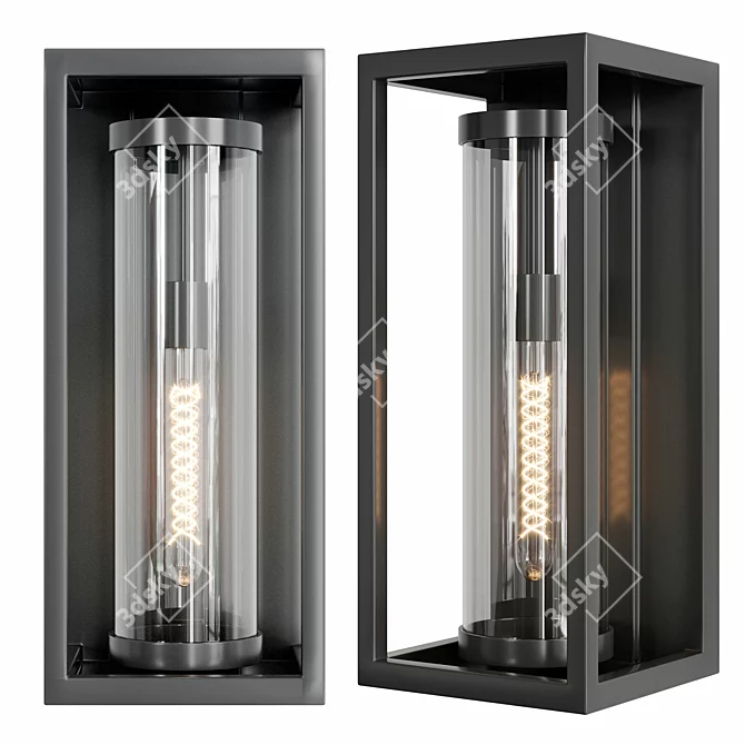 Contemporary Miller Outdoor Wall Light 3D model image 1