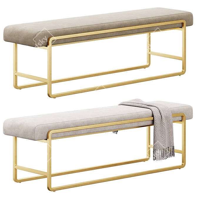 Sleek Sled Bench with Plush Comfort 3D model image 1