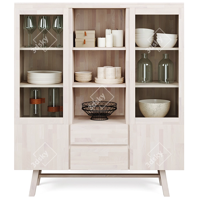 Brooklyn Cabinet: Stylish Storage with a Touch of Rustic Charm 3D model image 1