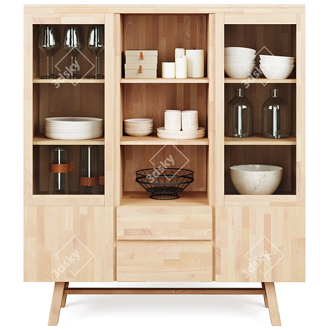 Brooklyn Cabinet: Stylish Storage with a Touch of Rustic Charm 3D model image 5