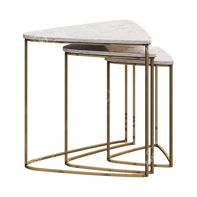 Marble Nesting End Tables 3D model image 1