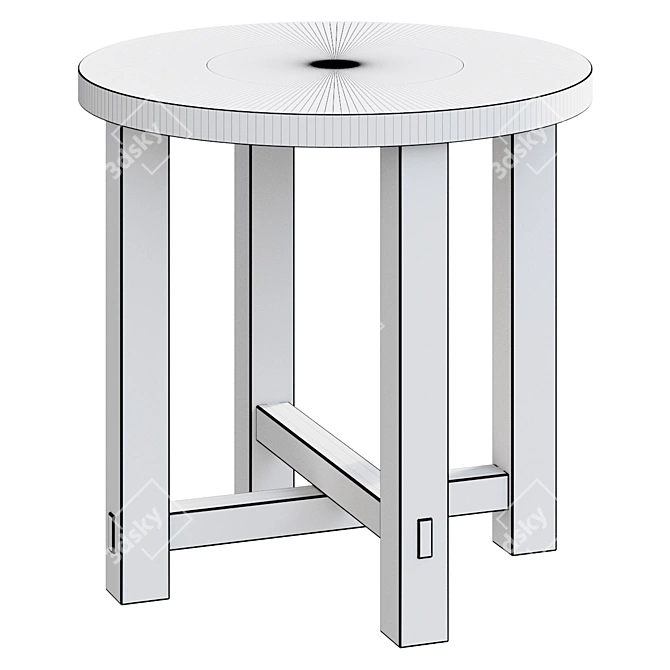 Elegant Marble Nesting End Tables 3D model image 2