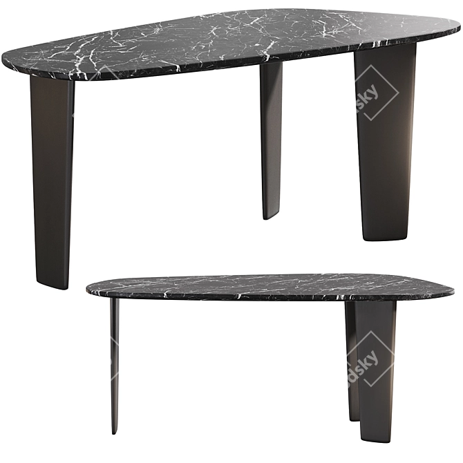 Modern Marble Dining Table - Dolmena 3D model image 1