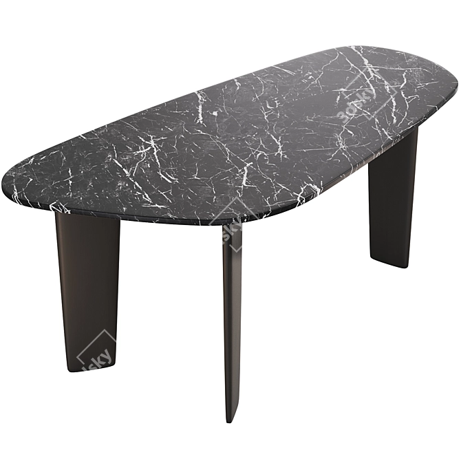 Modern Marble Dining Table - Dolmena 3D model image 2