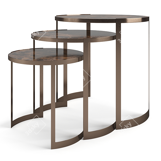 Luxury Fendi Casa Anya: Elegant Coffee Table Set 3D model image 2