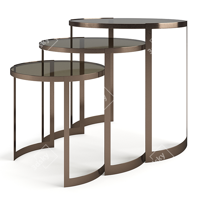 Luxury Fendi Casa Anya: Elegant Coffee Table Set 3D model image 3