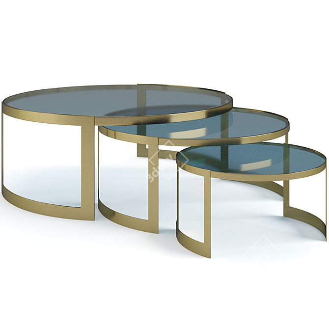 Luxury Fendi Casa Anya: Elegant Coffee Table Set 3D model image 6