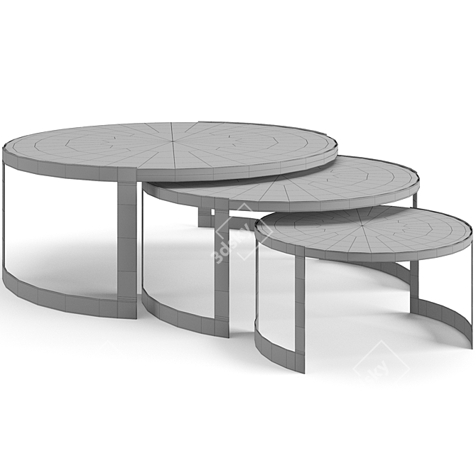 Luxury Fendi Casa Anya: Elegant Coffee Table Set 3D model image 7