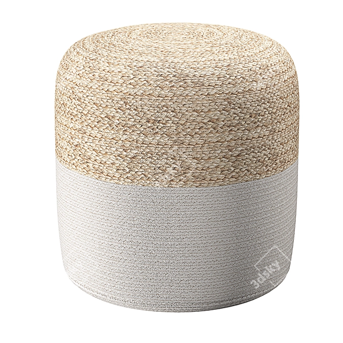 Boho Chic Jute Pouffe 3D model image 5