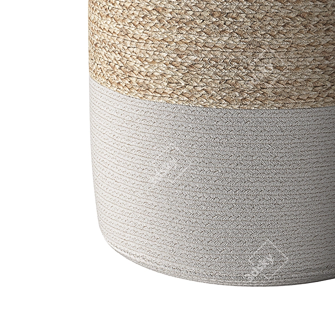 Boho Chic Jute Pouffe 3D model image 7