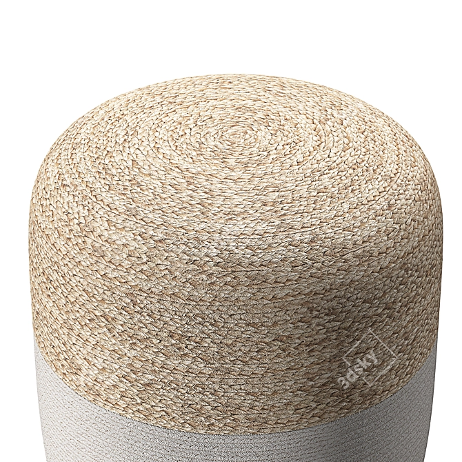 Boho Chic Jute Pouffe 3D model image 8