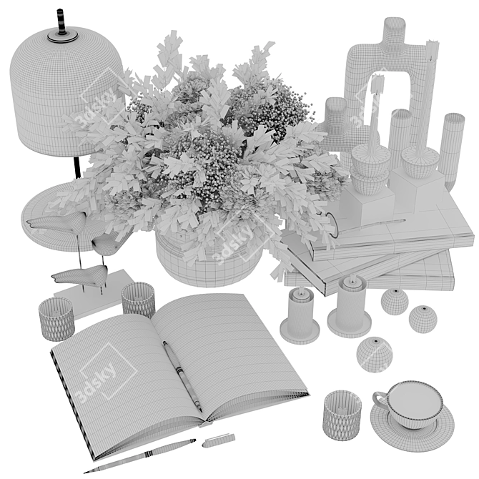 Elegant Decor Set 2016 3D model image 6