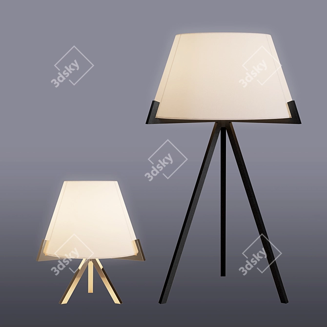 Modern Brass Table Lamps 3D model image 3
