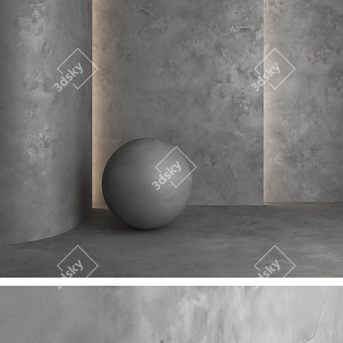 High-Quality Decorative Concrete Materials 3D model image 4