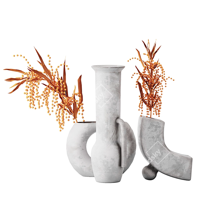 Artisan Ceramic Vase: Handmade Elegance 3D model image 1