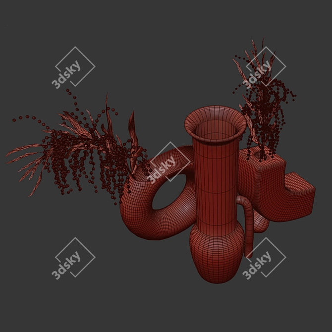 Artisan Ceramic Vase: Handmade Elegance 3D model image 2