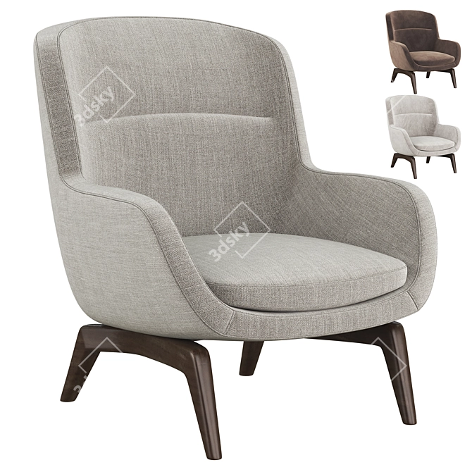 Luxury Minotti Belt Armchair: Elegant Style for your Home 3D model image 1