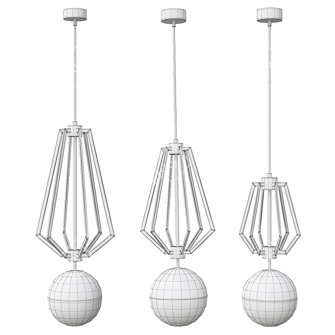 Scandi Gold Pendant Lamp: Minimalistic Elegance 3D model image 4