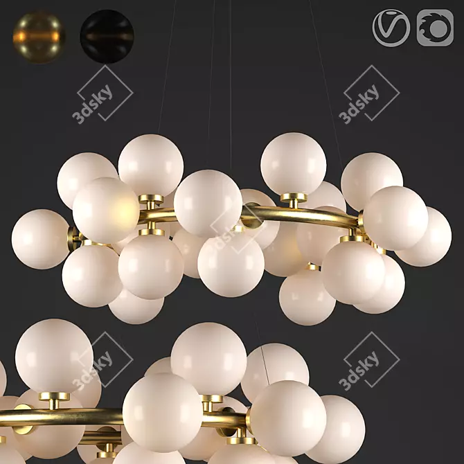 Modern LED Hanging Pendant with Magic Bean Design 3D model image 2